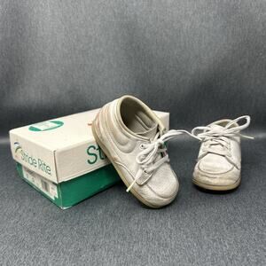 Vintage 1988 Stride Rite Baby Walking Shoes Size 5D With Original Box White READ